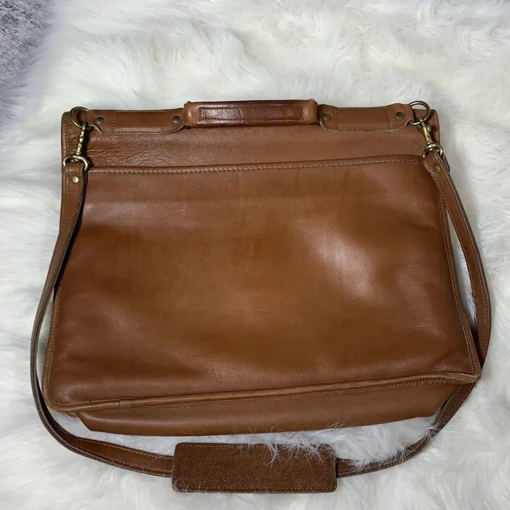 Jack Georges Vintage Leather Messenger Bag With Attachable Strap Made In USA